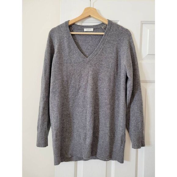 Equipment V-neck Grey Cashmere Sweater S $288 - Picture 1 of 8